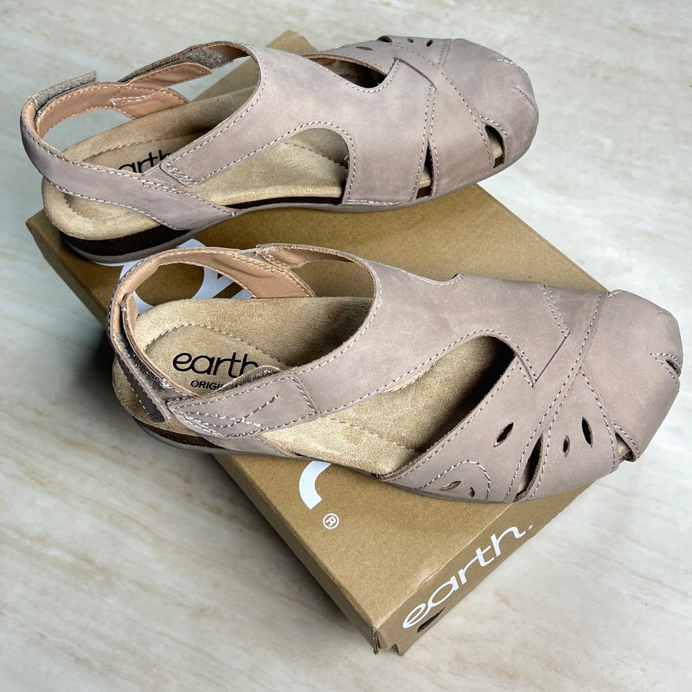 Earth Origins Women's Sandals Size 6M Beige Leather Comfort Casual Shoes - Picture 7 of 15